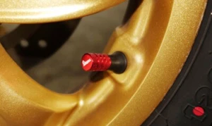 Vespa ★ 2 Ventilkappen ★ rot ★ Aluminium - Bild 1 von 4