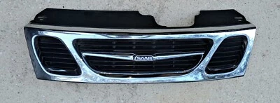 c 1999-2001 Saab 9-5 Upper Front Grille Complete Chrome & Black Foto 1 de 4