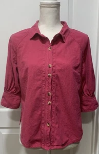 We The Free People Ellie M einfarbig rosa Knopfleiste Top Shirt - Bild 1 von 4