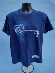 Majestic Blue Washington Nationals MLB Authentic Collection T-Shirt Size Large - Picture 1 of 4