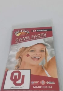 Oklahoma University 12 count Face & Body Decals Temp Tattoos NCAA Licensed - Picture 1 of 2