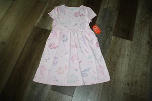 NWT WONDER NATION PINK DRESS W/MULTI-COLOR UNICORNS/HEARTS/SHOOTING STARS 10/12 - Picture 1 of 3