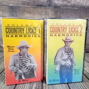 Harmonica Country Licks Part 1&2 Master Series by Marcos VHS, 1992 Vol 5/6 RARE - Picture 1 of 9