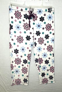 EUC Faded Glory Fleece Pajama Bottoms/ Lounge, 3X, 22-24W Purple, Blue on White - Picture 1 of 4