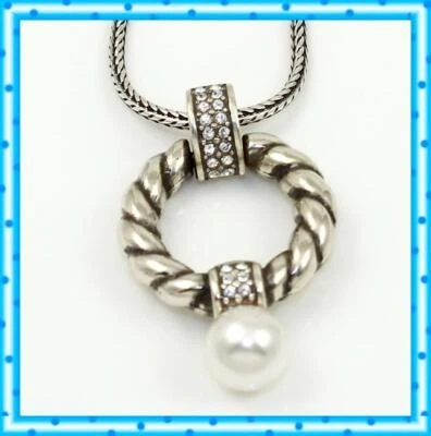 Collar Brighton Meridian Adagio Perla Colgante Cristal Plata Nuevo con Etiquetas $88 Foto 1 de 3
