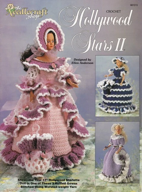 Hollywood Stars II Crochet Pantaloons Parasol Wrist Corsage Hat Bonnet Girls OOP - Image 1 of 1