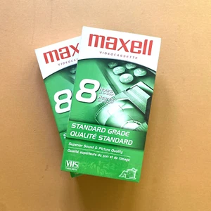 2 Maxell Videokassette Standard Grade 8 Stunden T160 Neu Versiegelt - Bild 1 von 4