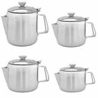 Stainless Steel Metal Teapot Cafe Tea Coffee Drink Kitchen Flip Lid Tea Pot