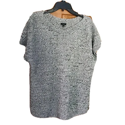 Talbots Petite Women XLP Vest Pullover Sweater Chunky Knit Linen Gray Boat Neck - Image 1 of 4