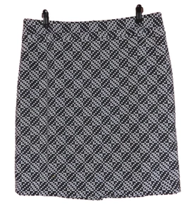 SK12939- ANN TAYLOR Women's Career Pencil Straight Skirt Black White Geo Size 14 - Picture 1 of 8