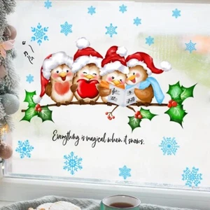 Wall Sticker Christmas Tree Decal Animal Owl Bird Vinyl Xmas Art Kids Home Decor - Picture 1 of 7