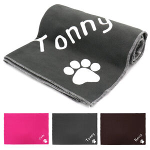Custom Personalized Dog Towel Pet Fast Dry Cat Puppy Absorbent Cleaning Mat Gray
