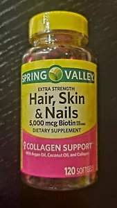 Spring Valley Hair Skin & Nails Collagen Biotin Multivitamin 120CT SAME-DAY SHIP - Picture 1 of 3