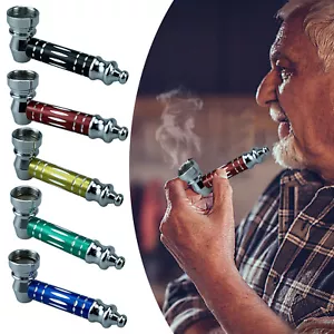 1pc Random Color Alloy Aluminum Carved Pipe Portable Removable Cleaning Pot Pipe - Picture 1 of 11