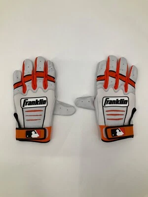 BRAND NEW TEAM ISSUED MLB FRANKLIN ORANGE AND WHITE BASEBALL GLOVES SIZE: MEDIUM - Image 1 of 2