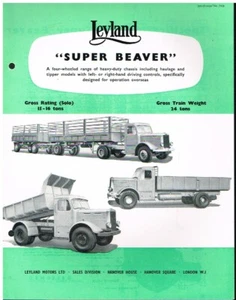 LEYLAND SUPER BEAVER RIGID & ARTICULATED TRUCK ORIG. 1959 FACTORY SALES BROCHURE - Picture 1 of 1