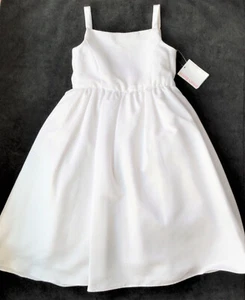 David's Bridal Formal Dress Flower Girl White Satin Sleeveless Size 4 - Picture 1 of 7