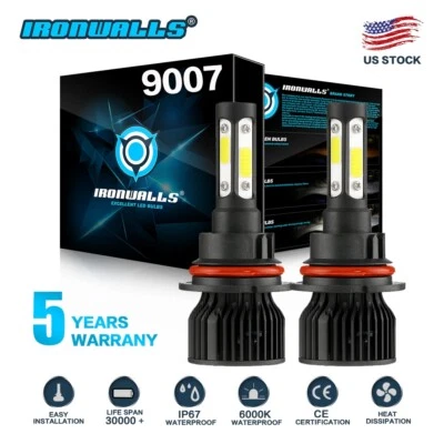 9007 4-sides LED Headlight Hi/Lo Bulbs for Ford F-150 1992-2003 F-250 1992-1999 - Image 1 of 4