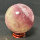 639g Natural Fluorite ball Colorful Quartz Crystal Gemstone Healing + Stand
