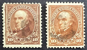 US 1898 Sc# 282c-283 Lot of 2 Used Stamps Type I & II 10¢ Webster - Picture 1 of 2