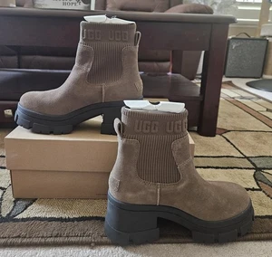 UGG Brooklyn Chelsea DAMENSTIEFEL AUS LEDER WASSERDICHT MIT STOLLENSOHLE GRÖSSE US 10 - Bild 1 von 6