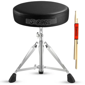5 Core Drum Throne 3" Padded Comfortable 200Lb Capacity Drummer Stool Adjustable - Picture 1 of 12