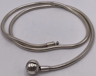 Auténtico Pandora S925 ALE SS Cierre de Bola Serpiente Cadena Collar 18” 31.3g 590742HV Foto 1 de 4