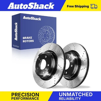 Rear Drilled Slotted Brake Rotors for BMW 335xi 335d X1 335is 335i xDrive - Image 1 of 4