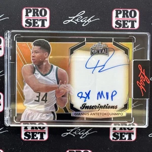 2025 Leaf Metal Sports Heroes Giannis Antetokounmpo Gold 2 Time MVP AUTO 67/100 - Picture 1 of 2