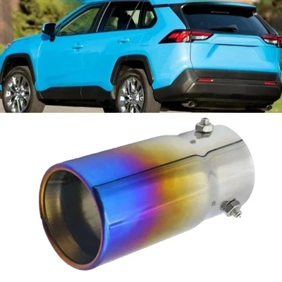 Car Chrome Stainless Rear Exhaust Pipe Tail Muffler Tip For Toyota Rav4 2018 Foto 1 de 4