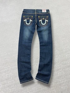 True Religion Baggy Jeans Womens Size W29 L33 Blue Designer Urban Y2K 90s 2000s - Picture 1 of 6