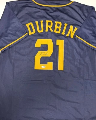 Brewers Infielder CALEB DURBIN Signed Custom Replica Blue Jersey AUTO - JSA - Image 1 of 3