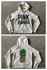 Victoria’s Secret ‘Pink’ HAWAII Jacket Women’s Sz USA Medium M Hoodie Pineapple - Picture 1 of 19