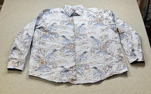 Camicia uomo Tasea Elva con bottoni L/S XXL 18-18,5 blu paisley e motivo floreale - Foto 1 di 6