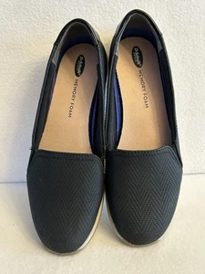 Dr Scholls Blue Fabric Flats Slip-on Loafers Women 7.5 Memory Foam Insole Shoes - Picture 1 of 8