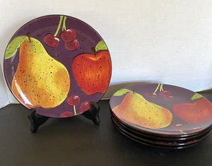 Pfaltzgraff Sedona Fruit 9-1/8" Salad Plate Purple Multi-Color Discontinued EUC - Picture 1 of 7