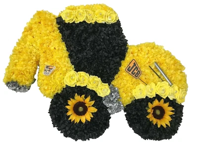 SILKY BOUQUETS LTD. JCB Funeral Flower Tribute Wreath Artificial Silk Memorial Dad Husband Bro Son
