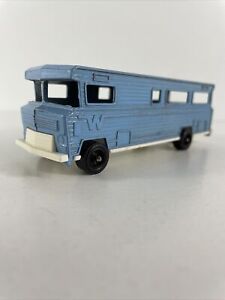 1970s Tootsietoy  Blue Winnebago Camper RV Motor Home 5" Long Made In USA