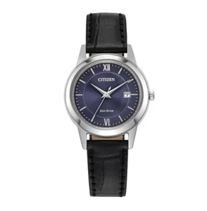 Citizen Eco-Drive Damenuhr schwarz Leder & Edelstahl - FE1087-01L - Bild 1 von 4
