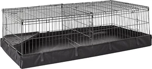 Basics Indoor-Outdoor Small Pet Habitat Cage with Canvas Bottom with Divider Set - Picture 1 of 9