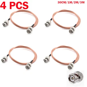BNC Male to BNC Male 50-Ohm RG316 Coax Low Loss RF Cable (Multi-Length) 4PCS - Picture 1 of 16