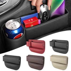 Car Left Right Side Seat Gap Filler Phone Holder Storage Box Organizer Bag US++ - Picture 1 of 40