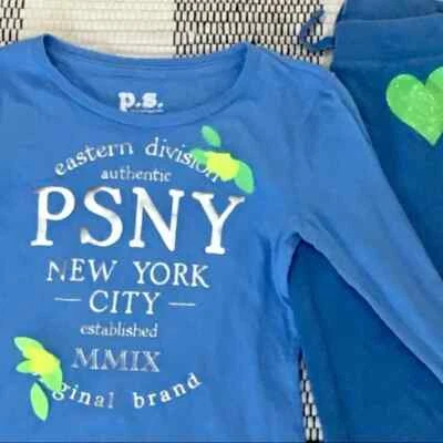 Aeropostale kids sweats and tank top glitter set sky blue silver green  7 8      - Image 1 of 3