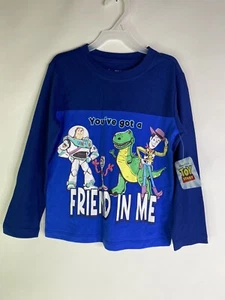 Disney Toy Story Woody Buzz Lightyear Long Sleeve Tee T-Shirt Top Kids Boys 5 - Picture 1 of 8