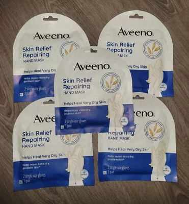 10 Pairs - Aveeno Hand Mask Repairing Oat & Shea Butter Extra Dry Relief - Image 1 of 2