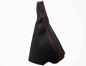 PEUGEOT 207 (2006-2014) Soufflet Levier De Vitesse 100% Cuir - Couture Rouge - Foto 1 di 1