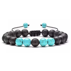 Wholesale Lot 80 Seven-chakra Alloy Jewelry Bracelet Colorful Lava Stone Pinecon - Picture 1 of 4