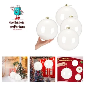 4 Pcs Extra Large Christmas Ball Ornaments 8'' 200 Mm Giant Oversized Plastic... - Picture 1 of 8