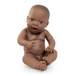 Bayer Design Puppe Newborn Baby Junge 42 cm Dunkelhäutig TOP - Bild 1 von 5