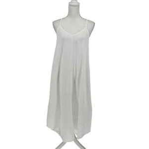 NEW Bobi Los Angeles White Cami V Neck Midi Handkerchief Dress Sz Med - Picture 1 of 10